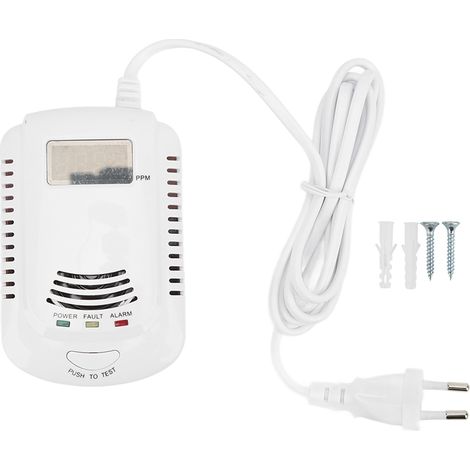 Détecteur de gaz combustible avec alarme vocale intelligente et haute stabilité, 90‑240V prise EU (1/5)