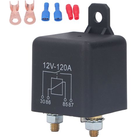 Démareur solénoïde 12V 120A pour voiture, relais de démarrage étanche avec bobine en laiton et accessoires (1/5)