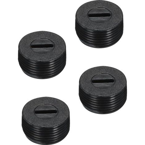 Capuchon de Porte-Balais en Plastique pour Moteur Électrique, Filetage Noir, Diamètre Extérieur de 15 mm/0,59 pouce, Hauteur de 8 mm/0,31 pouce, Lot de 4