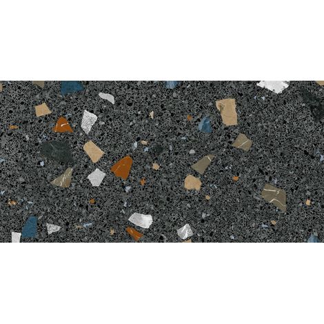 Aelle - STRACCIATELLA GRAFITO - Carrelage aspect terrazzo coloré 60x120 cm - Vendu par boîte de 1.44 m²