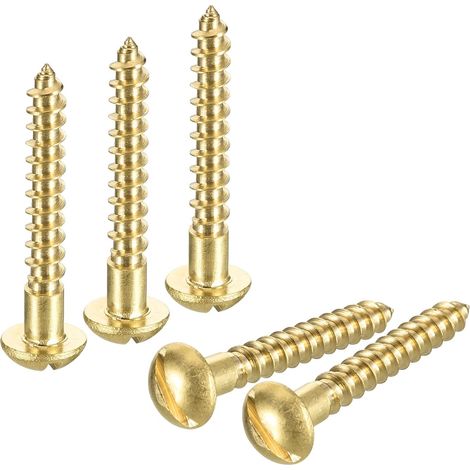 Vis à Bois en Laiton M4 x 30mm à Tête Ronde Fendue 20pcs (1/5)