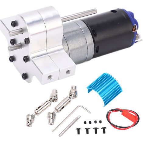 Boîtier de transmission métallique avec arbre d'entraînement pour camion RC WPL 4WD 6WD, kit de vitesse en argent (1/5)