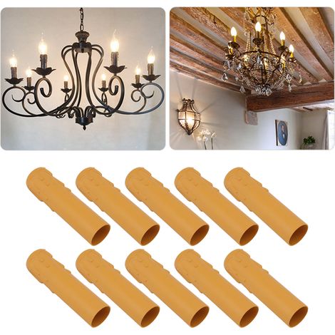 Porte-bougie à goutte de style antique de 4 pouces, tube de bougie E14, base de bougeoir E14, jaune. (1/5)