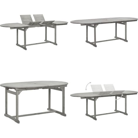 Table à dîner de jardin (160-240)x100x75cm Bois d'acacia massif - Table De Jardin - Table Extensible - Acacia Massif - Mobilier De Jardin - Table Repas Extérieur - Home & Living