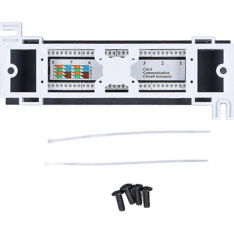 8-Port RJ45 CAT6 Patchpanel, 19-Zoll-Rackmontage, 568A/B-Anschluss, Zubehör für die Netzwerkverkabelung (1/5)