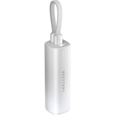 Powerbank 5000mAh 20W mit Kabel 0,11m USB Typ C kompatibel mit iPhone Grau