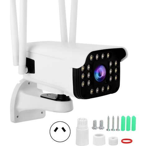 Caméra de surveillance extérieure PTZ 1080P WiFi 2.4GHz IP66 étanche 20 LED infrarouge Détection de mouvement Audio bidirectionnel Prise UE 110-240V (1/5)