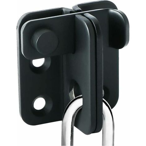 Verrou de Porte Coulissante Cadenas Moraillon Serrure de Porte Loquet de Verrouillage de Boucle Crochet Antivol, Finition Noire Mate en Acier Inoxydable (1/5)