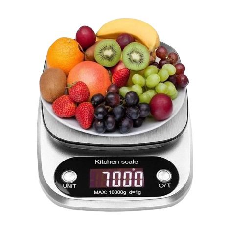 KLVGTIFS PU - Balance de cuisine électronique de haute précision 10 kg/1 g, grand écran LCD, idéale pour la préparation de gâteaux, tartes et biscuits. Usage professionnel. (1/4)