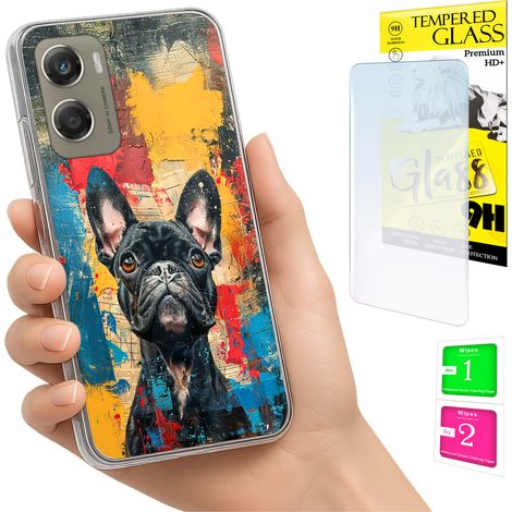 Funda para Motorola Moto G06 / G06 Power, cubierta trasera con diseño de perro y cristal (1/5)