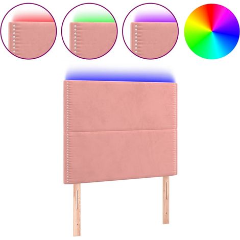 Maison Exclusive - Cabecero con luces LED terciopelo rosa 80x5x11 (1/5)