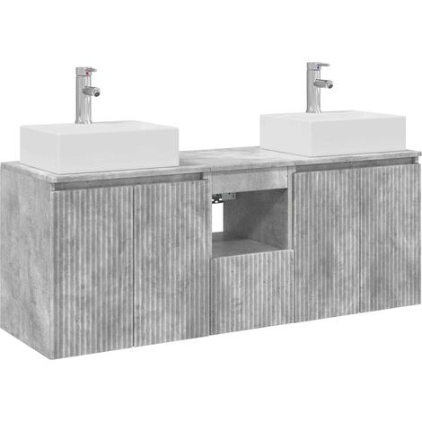 Bathroom Cabinet Set 3 pcs Concrete Grey 49.5 x 41 x 62.5 cm vidaXL (1/5)