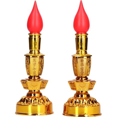 Lampe Bougie LED Basse Consommation Style Chinois Rétro Traditionnel Décor Bouddhiste Lumière Unique (1/5)