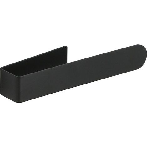 Toallero de pared de acero inoxidable, gancho para toallas de baño, no requiere perforación, adhesivo 3M, 37 cm, negro (1/5)
