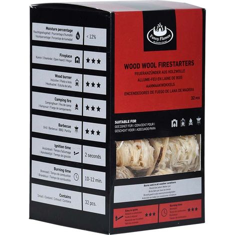Esschert Design Brennstoffe Feueranzünder aus Holzwolle - 32er Pack (1/5)
