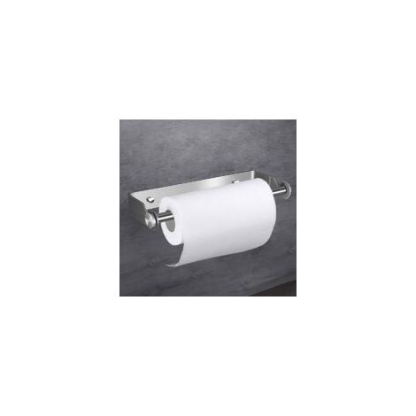 Portarotolo di carta da cucina/WC da 33 cm in acciaio inox argento - Crezuo (1/4)