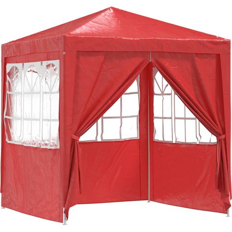 Party-Zelt Rot 200 x 200 x 240 cm PE und Stahl vidaXL