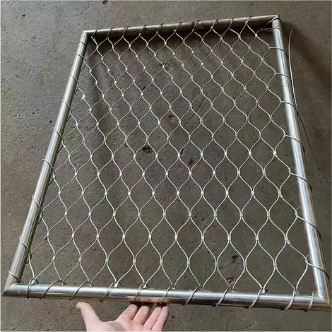Rete metallica in acciaio inox, rete di sicurezza per ringhiere esterne, 7 cm/1,5 mm, rete di separazione per recinzioni da giardino (0,8x5 m)