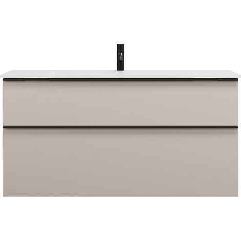burgbad Eqio lavabo en verre avec meuble sous-lavabo, largeur (1/2)