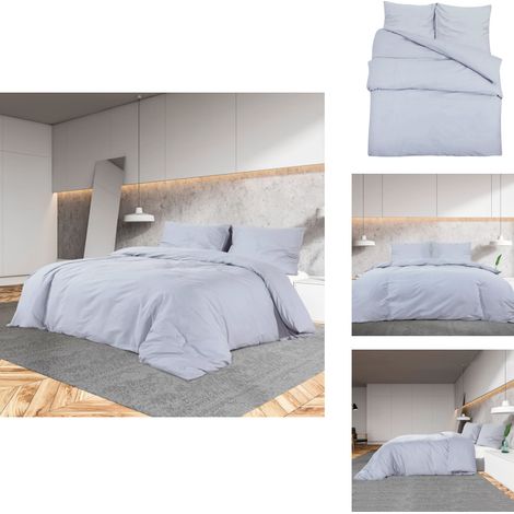 Ensemble de housse de couette Gris 260x240 cm Microfibre légère - Housses De Couette - Literie - Drap Housse - Ensemble De Literie - Microfibre (1/5)