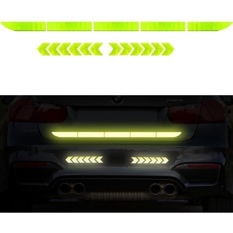 CCYKXA Reflective Stickers for Trunk, Safety Reflective Stickers for Rear Trunk, Reflective Strip, Night Vision Reflective Stickers (Fluorescent Green) (1/5)