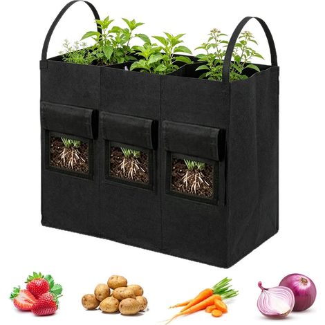 Blumenzuchtbehälter mit Griffen Gartenpflanzbeutel für