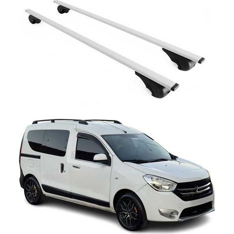 OMAC Dachträger Querträger für Dacia Dokker 2012-2022 – Abschließbar – Max. 75 kg – 2 Stangen Stahl Silber (1/5)
