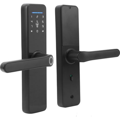 Serrure de porte électronique intelligente Wi-Fi, déverrouillage par empreinte digitale, carte à puce et clés mécaniques pour Tuya (1/5)