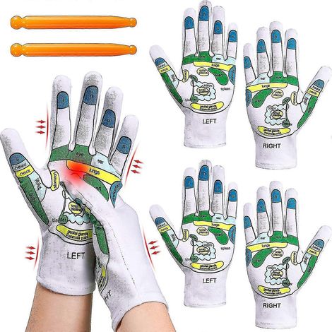 Gants d'acupression et de réflexologie, gants de réflexologie pour le contrôle du sang, outils de réflexologie pour les mains avec masseurs à points d'acupression (1/5)