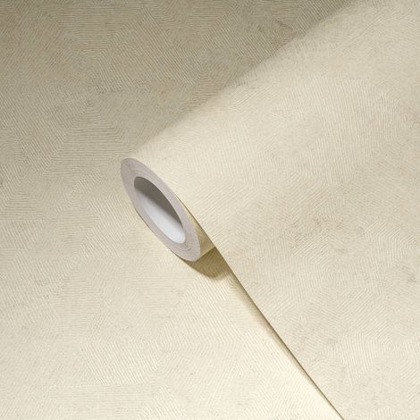 A.S. Création Geometrische Tapete Creme 10.05 m x 0.53 m 64 / 32 cm (versetzt) Vlies hoch waschbeständig gut lichtbeständig restlos trocken abziehbar (1/5)
