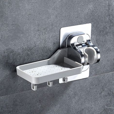 Support de douche à main Support de pommeau de douche Sans perçage Adhérence forte Support de douche à main Angle réglable (Multifonctionnel) (1/5)