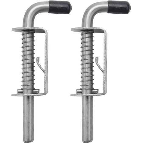 Lot de 2 verrous à ressort en acier inoxydable de 12,7 cm (5 pouces), goupille de verrouillage de porte, épaisseur 2 mm, finition brossée. (1/5)