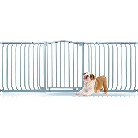 Bettacare Curved Top Dog Gate, 188cm - 197cm, Matt Grey, Pressure Fit Pet Gate for Dog and Puppy, Pet and Dog Barrier