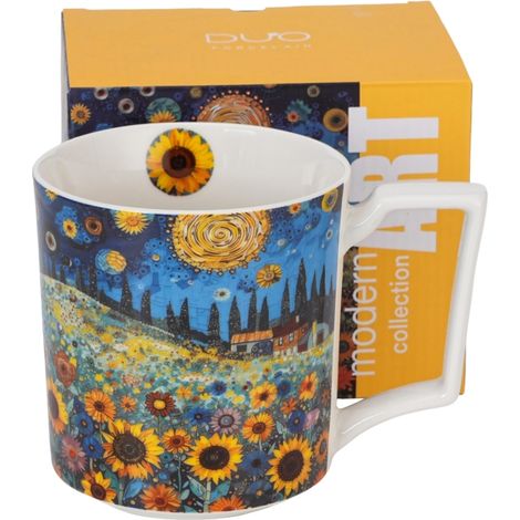 Tazza in porcellana XXL 750 ml con campo di girasoli - Moderna (1/4)