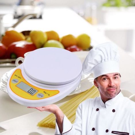 1 Balance de cuisine, écran LCD, fonction tare, unités g/oz/lb, capacité 5kg, pour pesée alimentaire