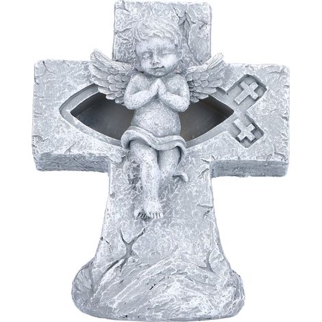 Statue d'ange creuse, aspect mignon, résine écologique, sculpture lumineuse de crèche pour décorations et cadeaux (SCS-RC083-B)