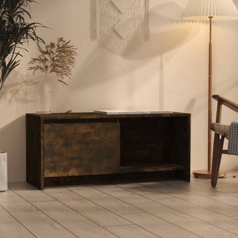 Meuble TV Moderne - Meuble de rangement - Buffet Salon - Chêne fumé 90x35x40 cm Aggloméré Chic-728465 (1/5)