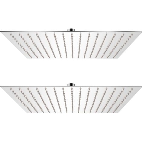 Cabezal de ducha efecto lluvia 2 uds acero inoxidable 40x40 cm