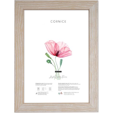 Lupia - Cornice portafoto in legno da parete Shabby Chic BEIGE avorio, per foto, stampe artistiche, poster, quadri moderni 25x35 cm (1/4)