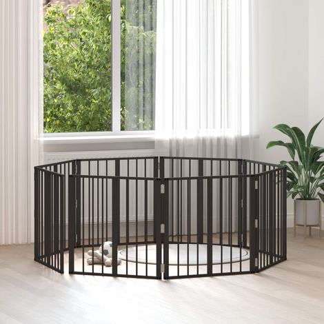 Parc pour chien 8 panneaux pliable en acier galvanisé noir 60 x 60 cm - PANGIVO (1/5)