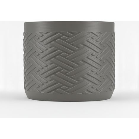 Cache-pot gris, tresse Japandi scandinave moderne (1/3)