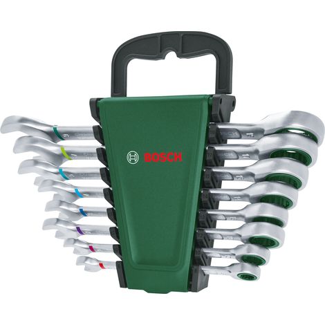 Bosch Hand Tools Ratchet Combination Wrench Set 8-Piece 1600A027PS