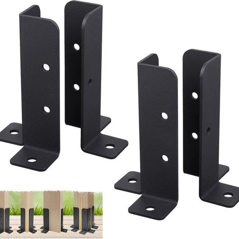 Kit de supports de pergola stables 4 pièces, kit de base de poteau de clôture en métal pour terrasse, couverture de patio, clôture, garde-corps, boîte aux lettres (1/4)