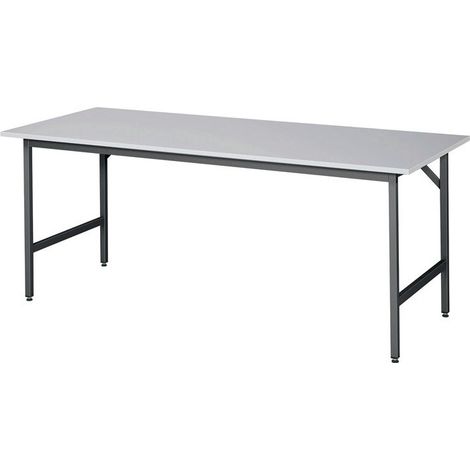 Mesa de trabajo Jerry B2000xD800xH800-850mm Encimera melamina Marco gris RAU