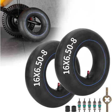 2 tubes intérieurs renforcés 16x6,50-8 16x7,50-8 avec valve droite TR13 Accessoires de montage inclus. Convient pour quad, voiturette de golf, tondeuse, tracteur et remorque de jardin (1/5)