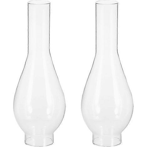 Lot de 2 abat-jour transparents pour lampe à pétrole, cheminée de rechange en verre pour lampe à kérosène (1/2)