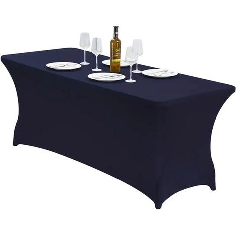Copertura rettangolare arrotolabile, monopezzo, lavabile e antipiega per tavolo da patio, per eventi, matrimoni, banchetti e feste [18 (1/5)