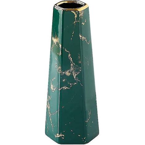 Vases en céramique effet marbre vert et or de 20 cm (8 pouces) - Décoration intérieure et centres de table (1/5)