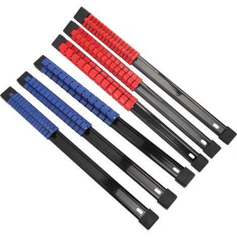 Support Clip Rail 1/2 3/8 1/4 Organisateur de Douilles Polyvalent en Plastique pour Armoire à Outils - Lot de 6 (1/5)