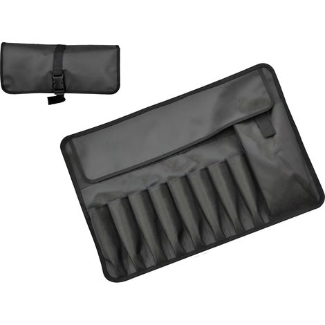 trousse à outils enroulable noir avec broche réglable,Sac d'urgence de voiture 50X35CM avec couvercle de protection-grande poche-8 insert de poche,épais étanche à l'eau résistant à l'usure (1/5)